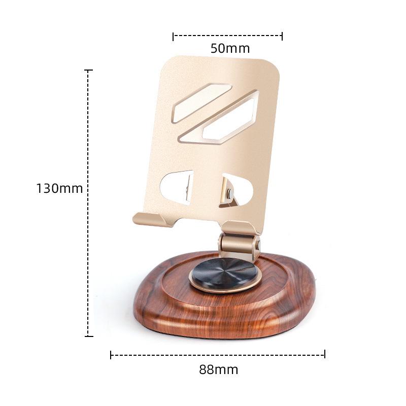 

Premium Retro Wood Grain Phone Stand, 360° Rotatable Lazy Holder for Desk, Ideal for Streaming and Video Viewing