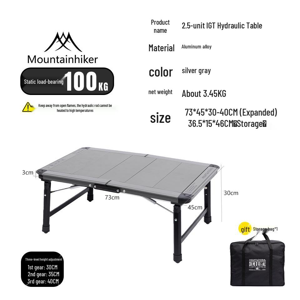 Shan Zhi Ke 2.5 Unit Portable Outdoor Hydraulic Lifting Table for Camping, Home, and BBQ
