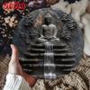 Arte da Parete in Metallo Buddha Meditazione Vintage Monaco Cascata Cortile Giardino Decorazione Segno