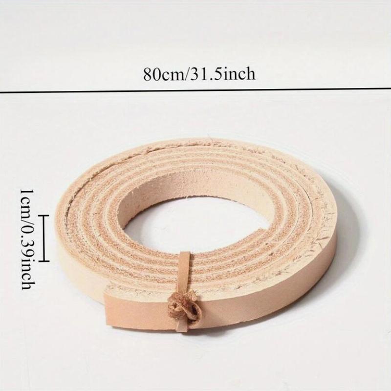 

80cm Vegetable Tanned Leather Strips DIY Belt Making Supplies Handmade Bag Strap Shoulder Strap Genuine Leather Craft Material