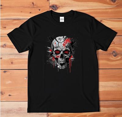 Graffiti Schädel T-Shirt | Gothic Punk Streetwear Tee | Urban Grunge Grafikshirt