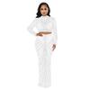 C6028 European & American Fashion Mesh Hot Drill See-through Long Sleeve Dress Two-piece Set for Women