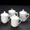 Shangqi Dragon Handle White Porcelain Ceramic Mug with Lid