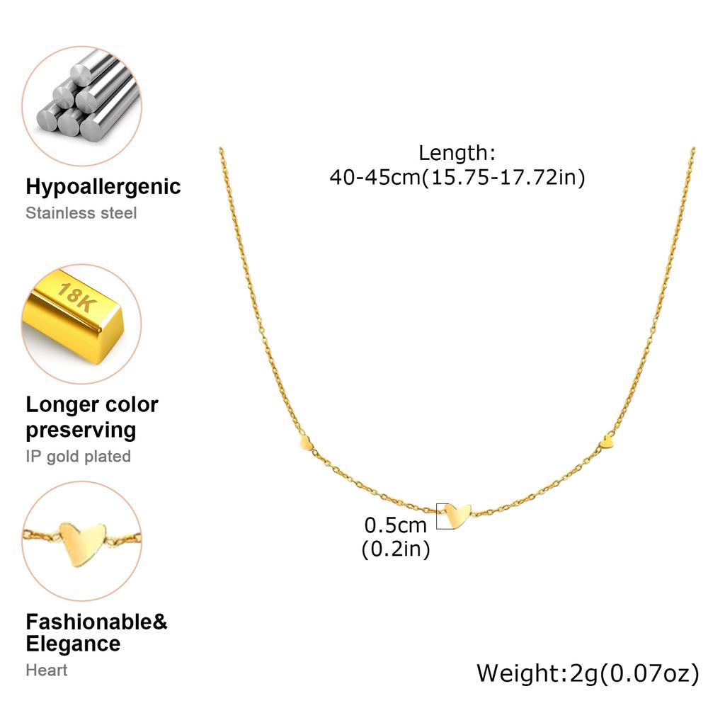 Minimalist Heart Charm Bracelet for Women, Gold Plated Stainless Steel Chain Bracelet, Waterproof Jewelry Party Gifts