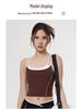 Cross-Border Women's Shockproof Sports Bra with Thin Straps & Color Block Design