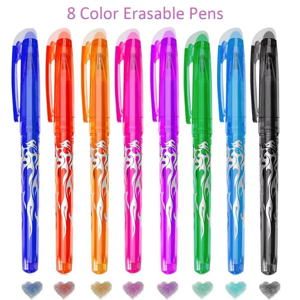 8/12pcs 0.7mm Gel Pen Set Erasable Ballpoint Pen Student Signature Pens  School Office Supplies