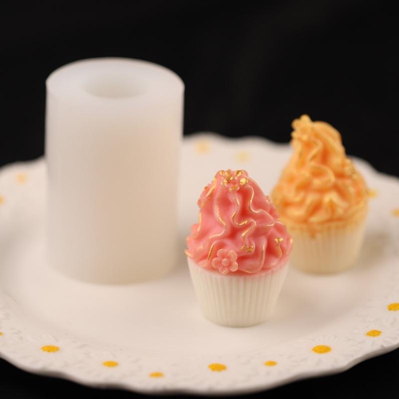 Cupcake Shape Silicone Mold Wax Melt Polymer Aromatherapy Making Handmade Cupcake Jelly Mould Decorating Supplies