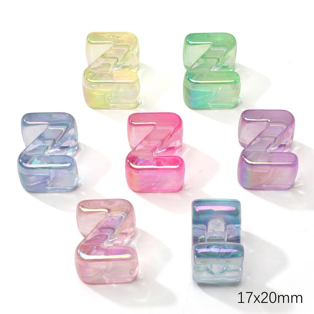 5 Stück Acrylperlen Regenbogen Sonnenschein Buchstabenperle für DIY Halskette Armband Ohrringe Schmuckherstellung Bastelzubehör