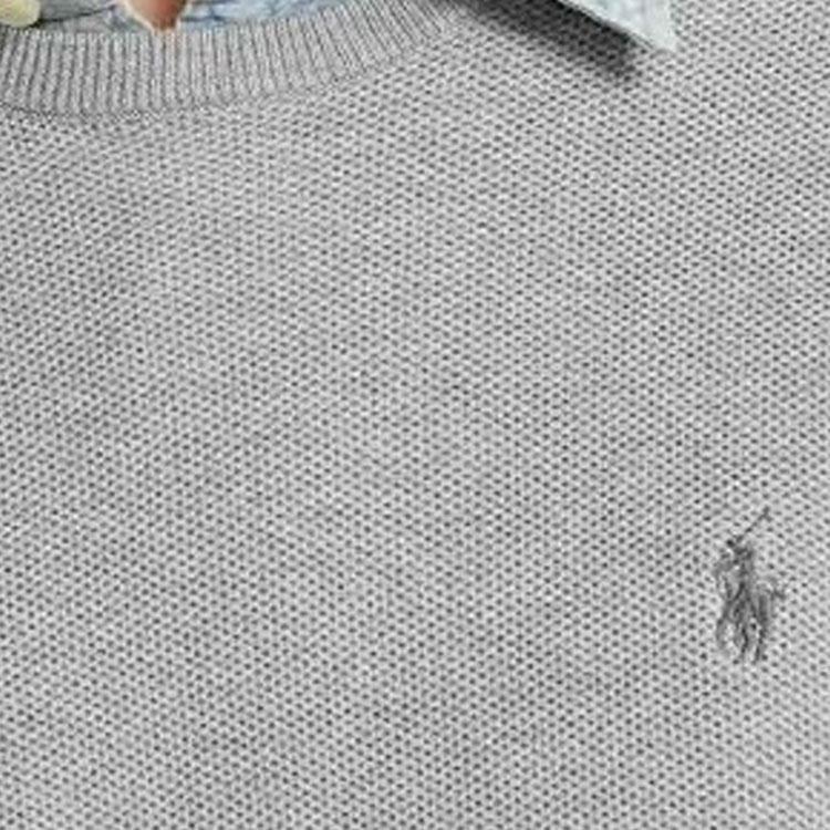 Polo Ralph Lauren Solid Color Crew Neck Fitted Sweater Men sweater Gray 710918163002-020