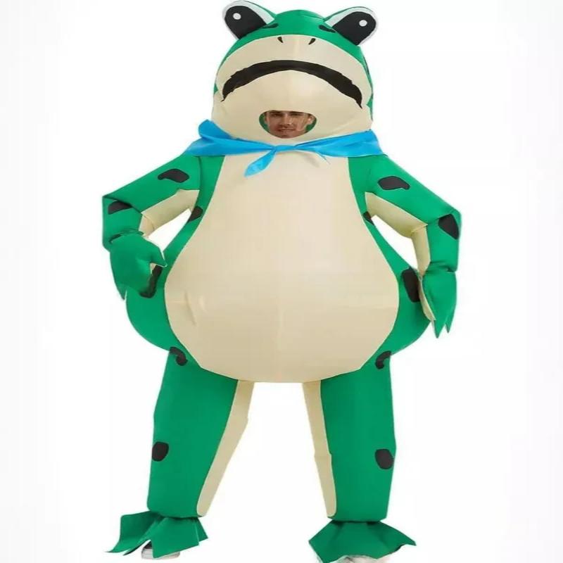 Inflatable Frog Costume Funny Full Body Blow Up Cosplay Costume Suit for Adult Halloween Party Costume for Adult Role Play