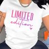 Stylish Limited Edition Crew Neck T-Shirt for Women - Soft Polyester & Spandex Blend Medium Stretch Short Sleeve All Season