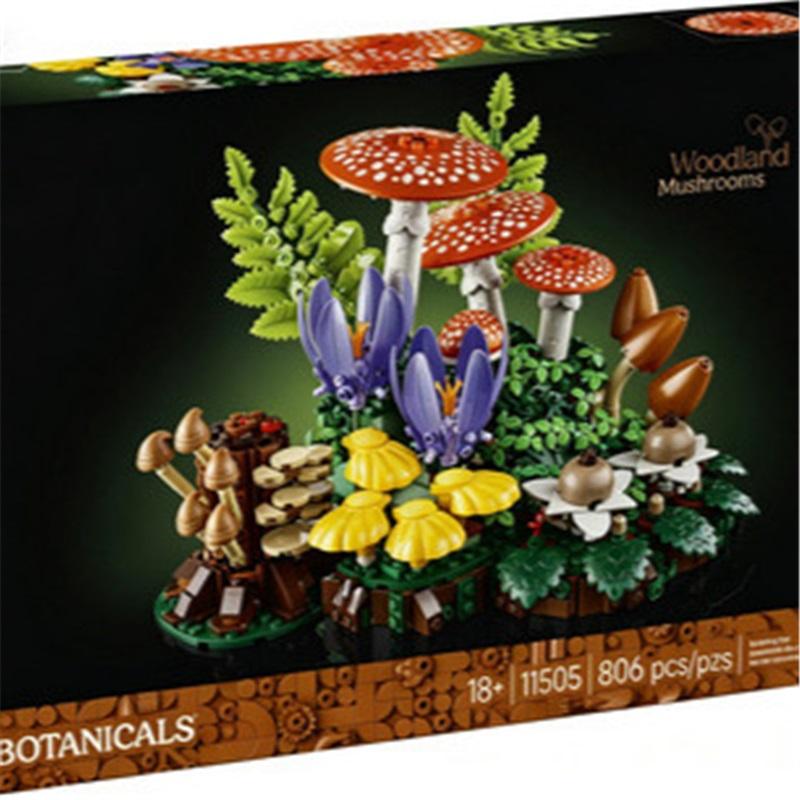 Compatible with Lego Lego Flower Plant Series 11505 Forest Mushroom Educational Building Block Toys for Boys and Girls