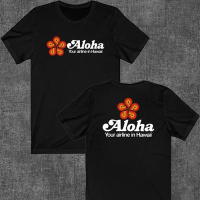 Aloha Airlines Herren Schwarz Größe S bis 5XL