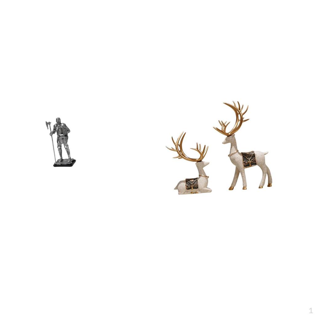 Reindeer Figurine Decorative Statue Tabletop Ornament for Entryway Fireplace Bedroom Living Room