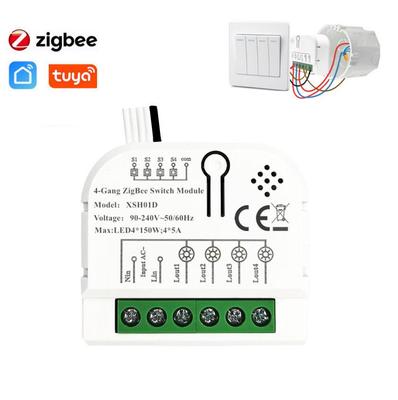 Tuya Mini Zigbee Smart 4-Way Circuit Breaker Module, Alexa Compatible