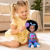 Realistic Reborn Doll African American Vinyl Body Soft Touch Doll with Curly Hair and Fashion Outfit for Kids Collectible Toy Gift