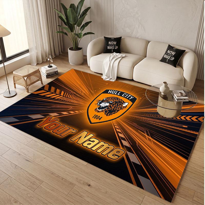 Custom Rug Hull FC Pattern Print Name Text Soft Non‑Slip Floor Carpet for Home Indoor Decoration