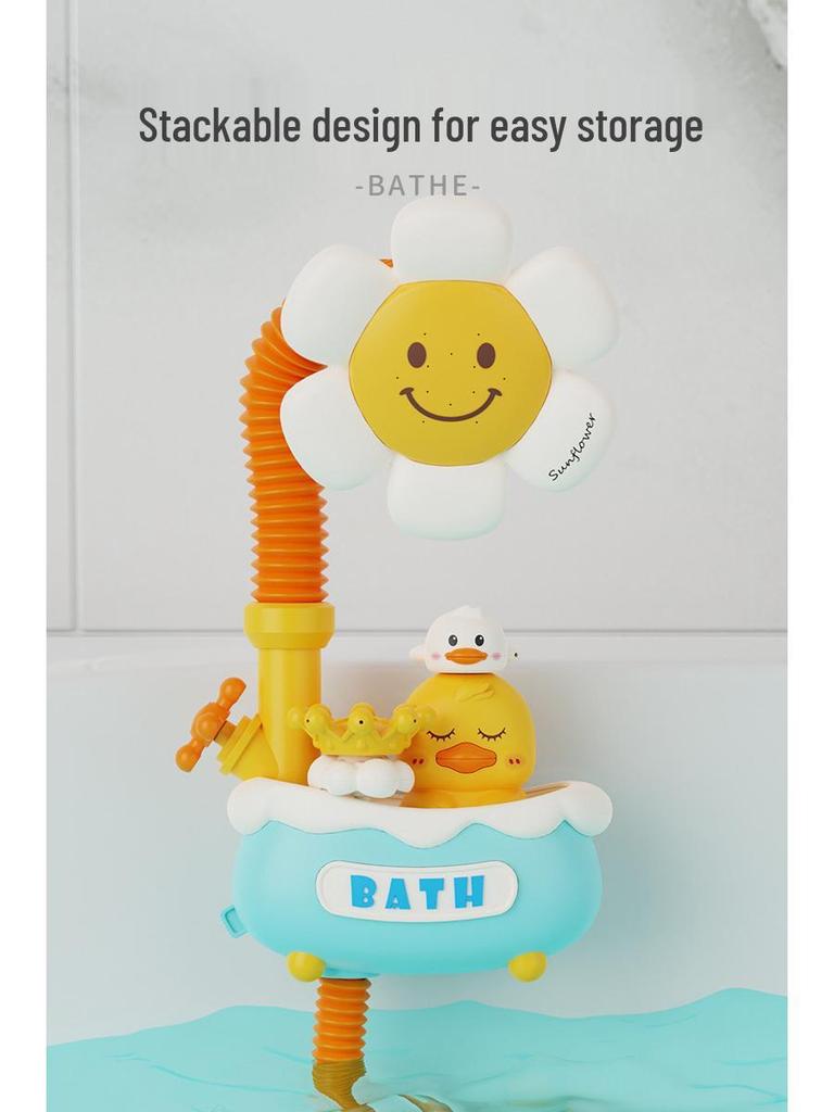 Electric Yellow Duck Water Spray Toy for Baby Bathing