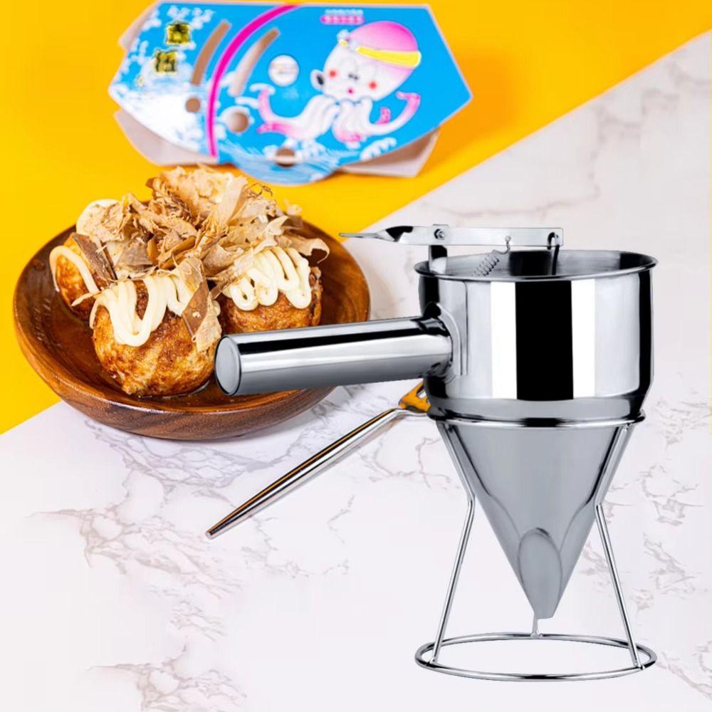 with Handle Liquid Funnel Dispenser Stainless Steel Batter Liquid Dispenser  Cooking Tool