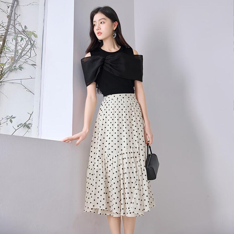 Women s French Style Off-Shoulder Knit Top L