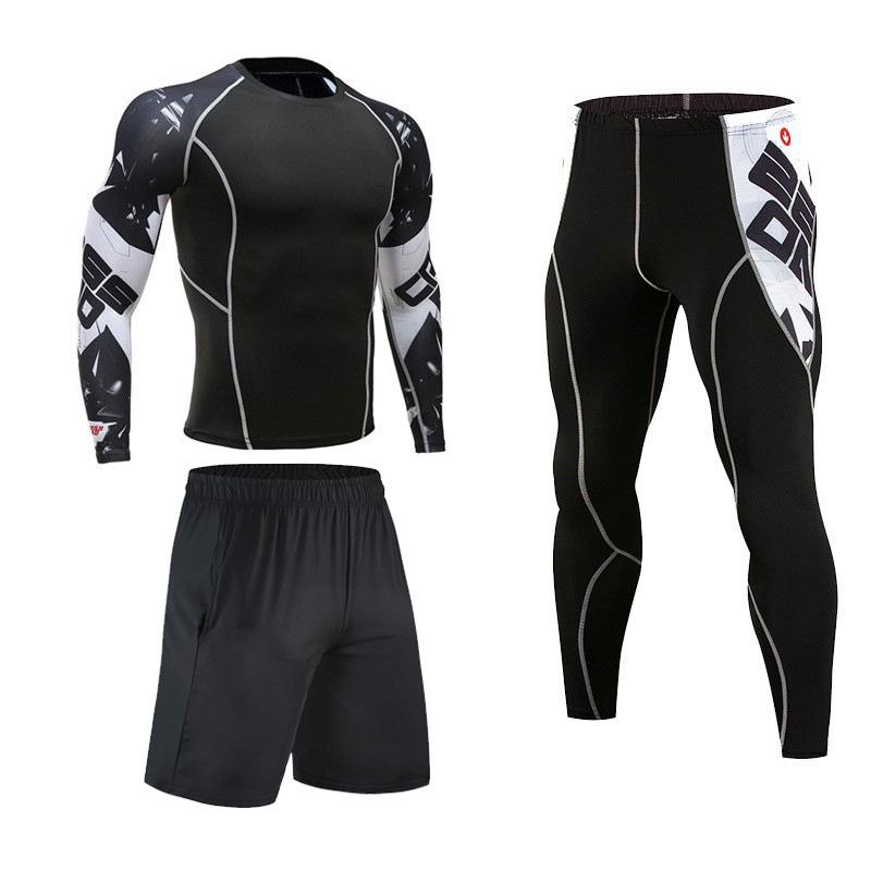 Men's Quick-Dry Sports Set: Long Sleeve Tights & Basketball Training Suit