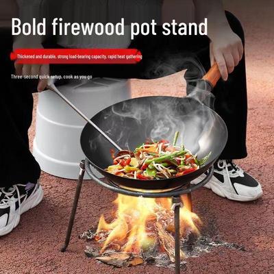 Outdoor Triangular Detachable Cast Iron Campfire Cooking Stand