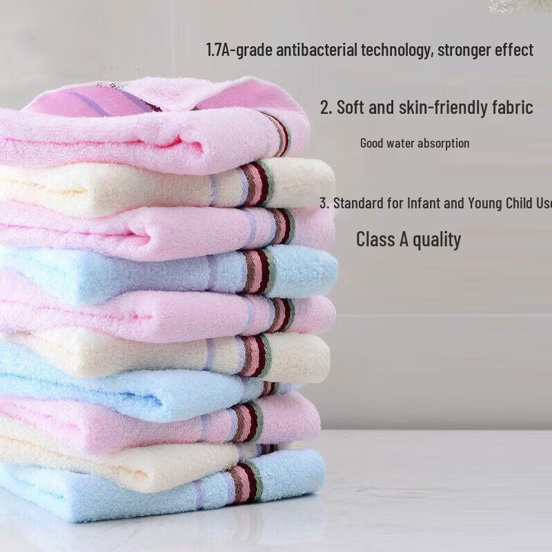 Jieliya 7A Antibacterial Xinjiang Cotton Face Towel - 10 Pack