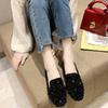 Sequins Round Toe Slip-on Women's Flat Shoes 2025 Summer Trend Social Chic and Elegant Low Price 39 Ladies Footwear Promotion