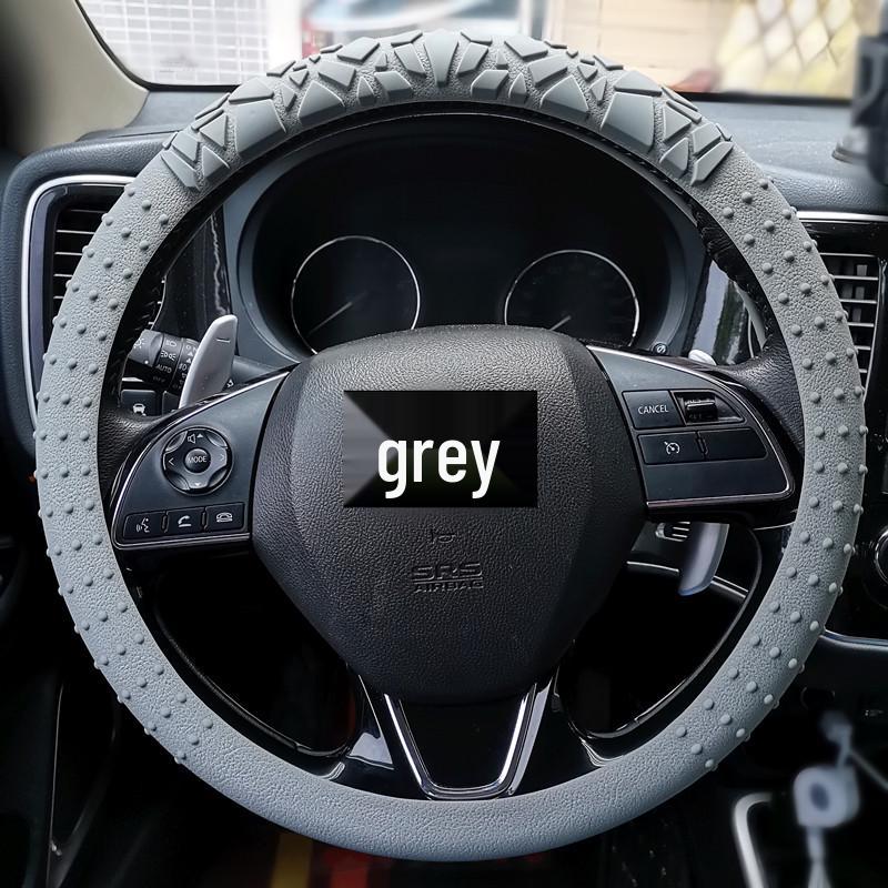 D-Shape Geometric Non-Slip Silicone Steering Wheel Cover with Sun Protection