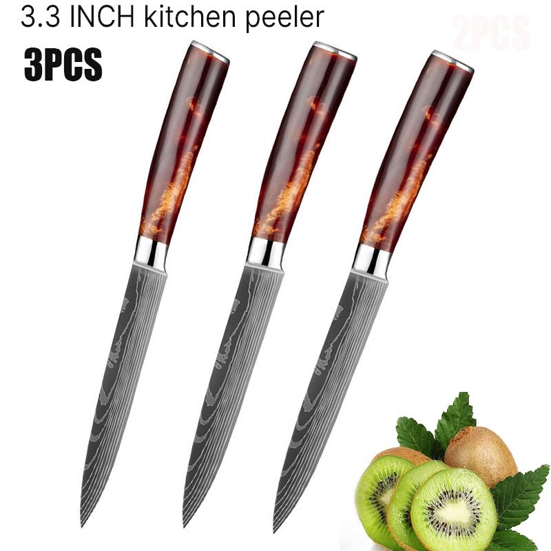 3.5in Şam Meyve Bıçağı Ev Keskin Yardımcı Gıda Bıçağı Meyve Soyma Bıçakları Reçine Kolu Mutfak Meyve Küçük Bıçak