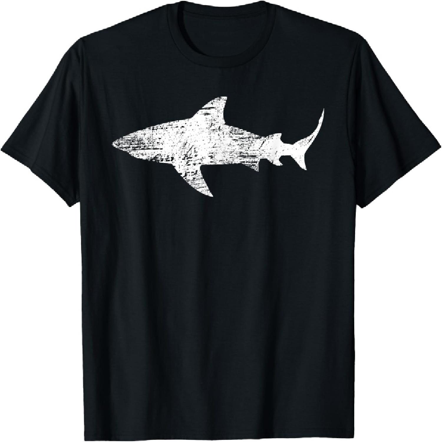 Vintage Shark Silhouette _ Hammerhead Shark Tiger Shark T-Shirt XXXXXL разноцветный