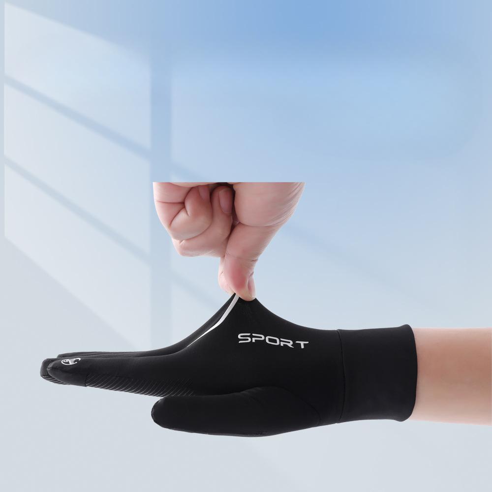 Sunscreen Gloves for Men's Summer Thin Non Slip Anti UV Driving and Riding Takeout Luya Fishing Ice Silk Gloves
