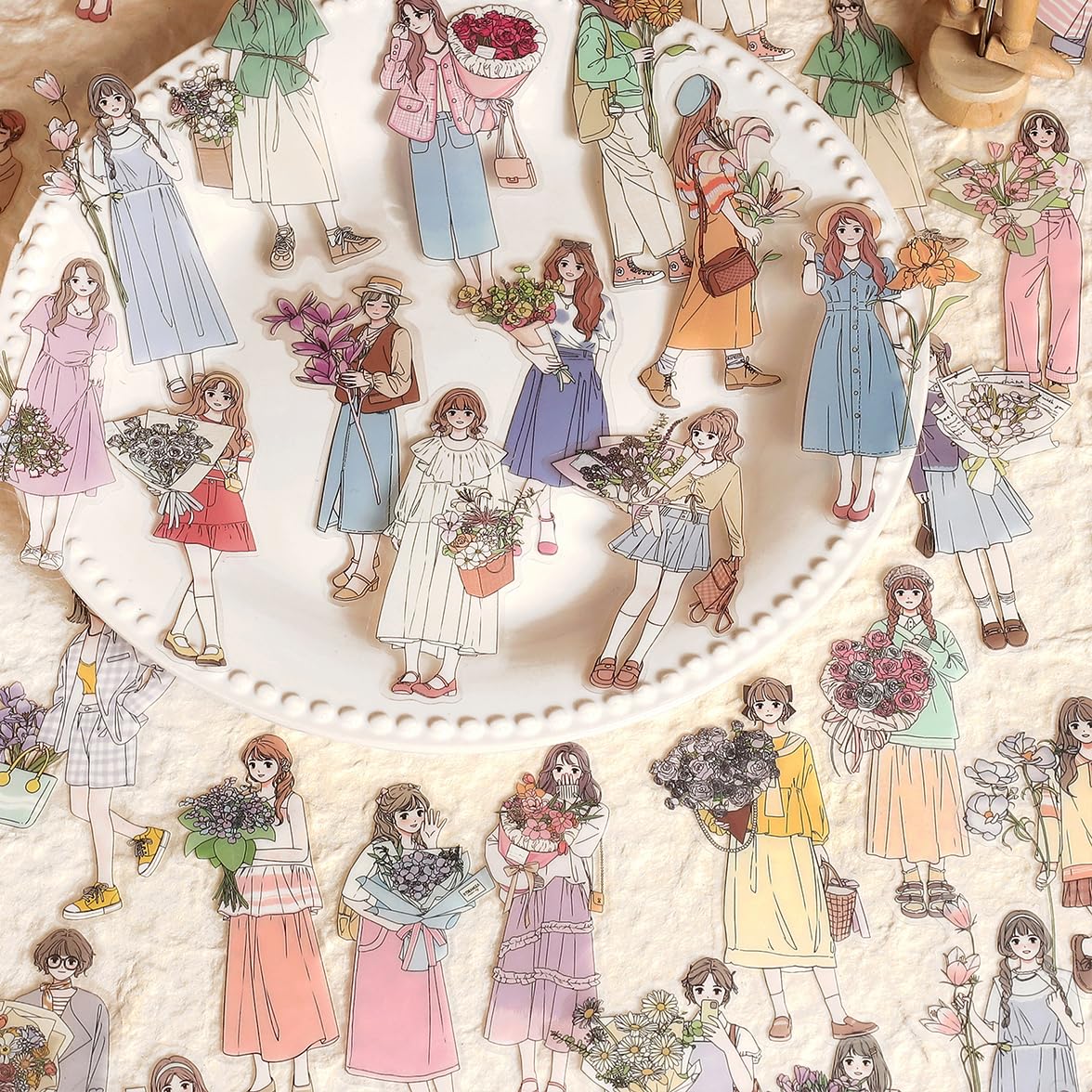 LAPLBEKE 120 Листов Милых Наклейки с Блестками Мода Леди для DIY Стикер-Дневник Декорация Принадлежности Наклейки, Девочки, Книги,