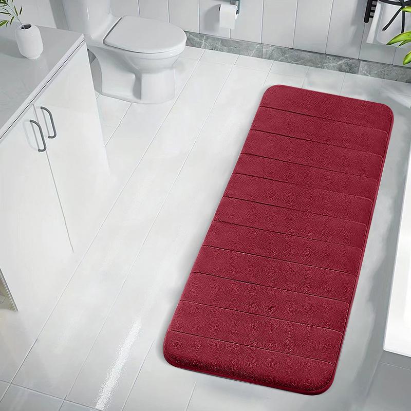 Coral Velvet Bathroom Mat Toilet Kitchen Drying Pad Anti-skid Bathtub Foot Mat Bath Floor Mat Absorbent Sink Pad Entrance Rug
