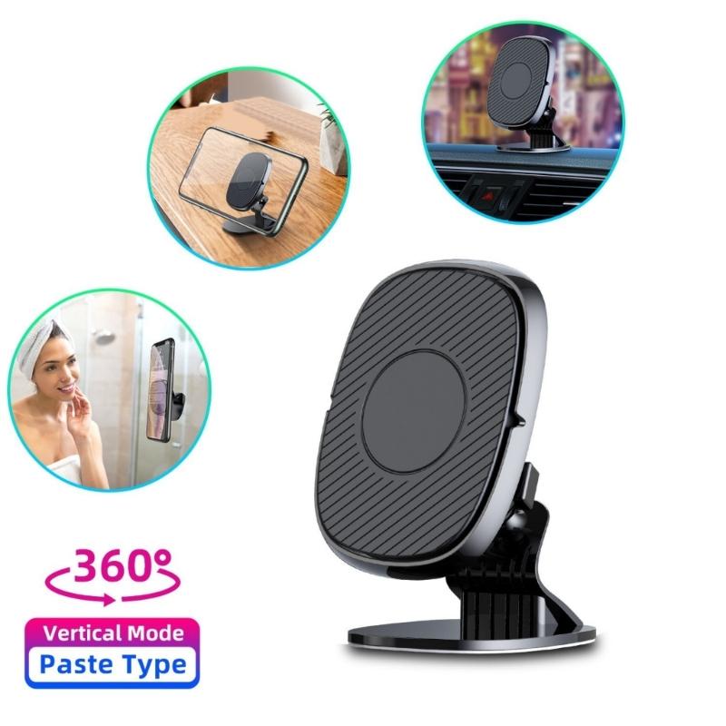 ABS Magnetic Car Phone Mount With 360 Rotation Adjustable Angle For Smartphones Easy Single Hand Operations