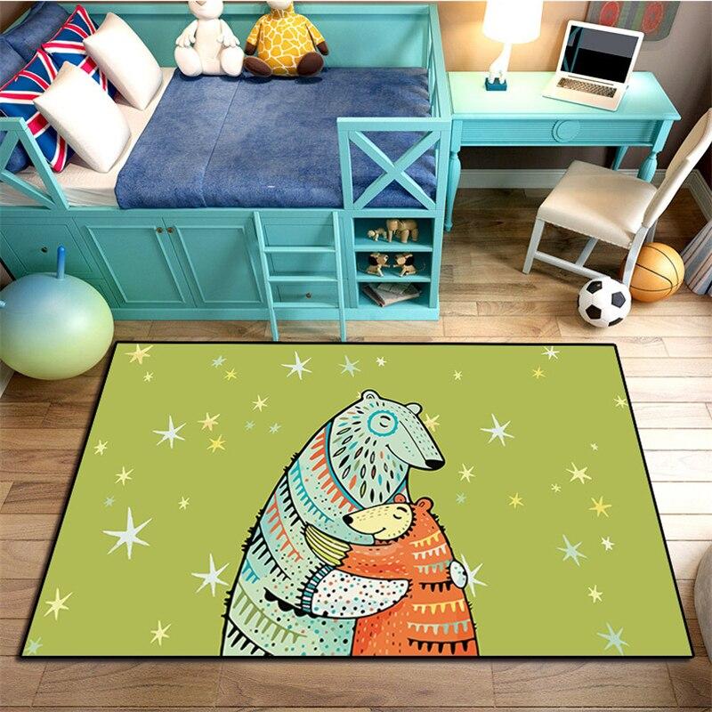 

Коврик для детской комнаты с рисунком медведя, нескользящий кухонный коридор, прикроватный коврик, декоративный коврик для игр, ковер для гостиной