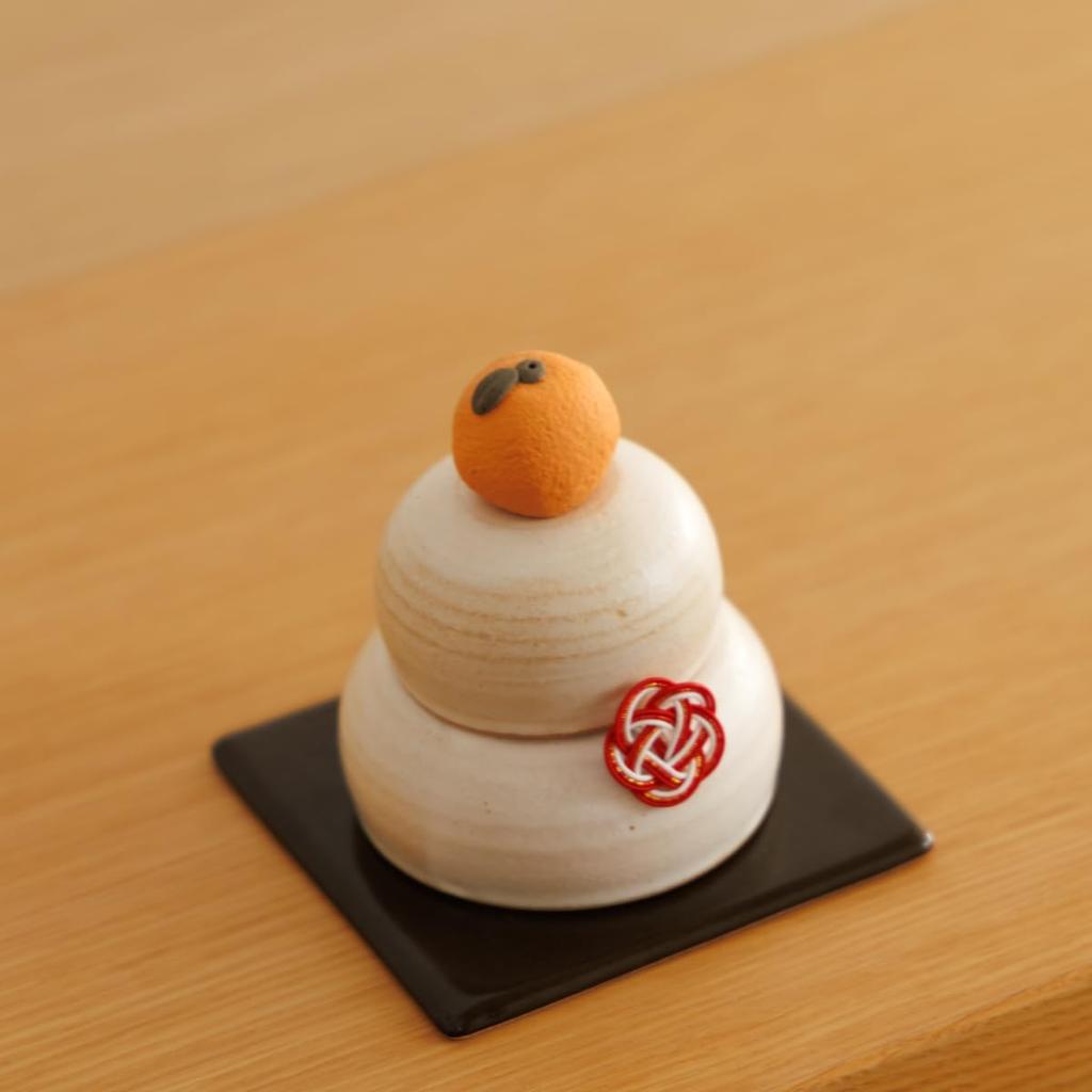 Shujishi Made In Japan New Year Decoration New Year Ornament Entrance Kagami Mochi Mashiko Ware Mashiko Ware Kagami Mochi MSK-KGM-02