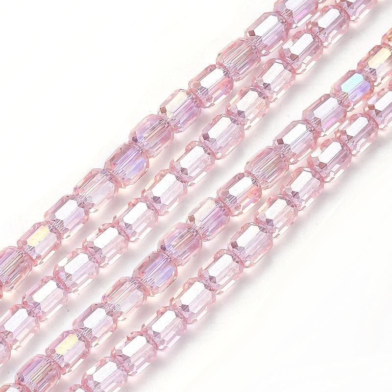8mm Glass Column Beads Crystal Barrel Faceted Loose Spacer Craft Beads for Bracelet Necklace Earring Wind Chime Jewelry Making