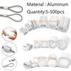 5-500pcs Aluminium Sleeve,Double Hole Cable Crimp Sleeve 8-Shape Aluminum Cable Stopper Crimp Rope Hardware Accessories