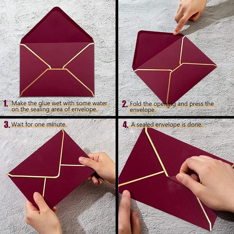 10 kusů/balení vintage westernových obálek Phnom Penh Pozvánka na svatební hostinu Přání s dárkem