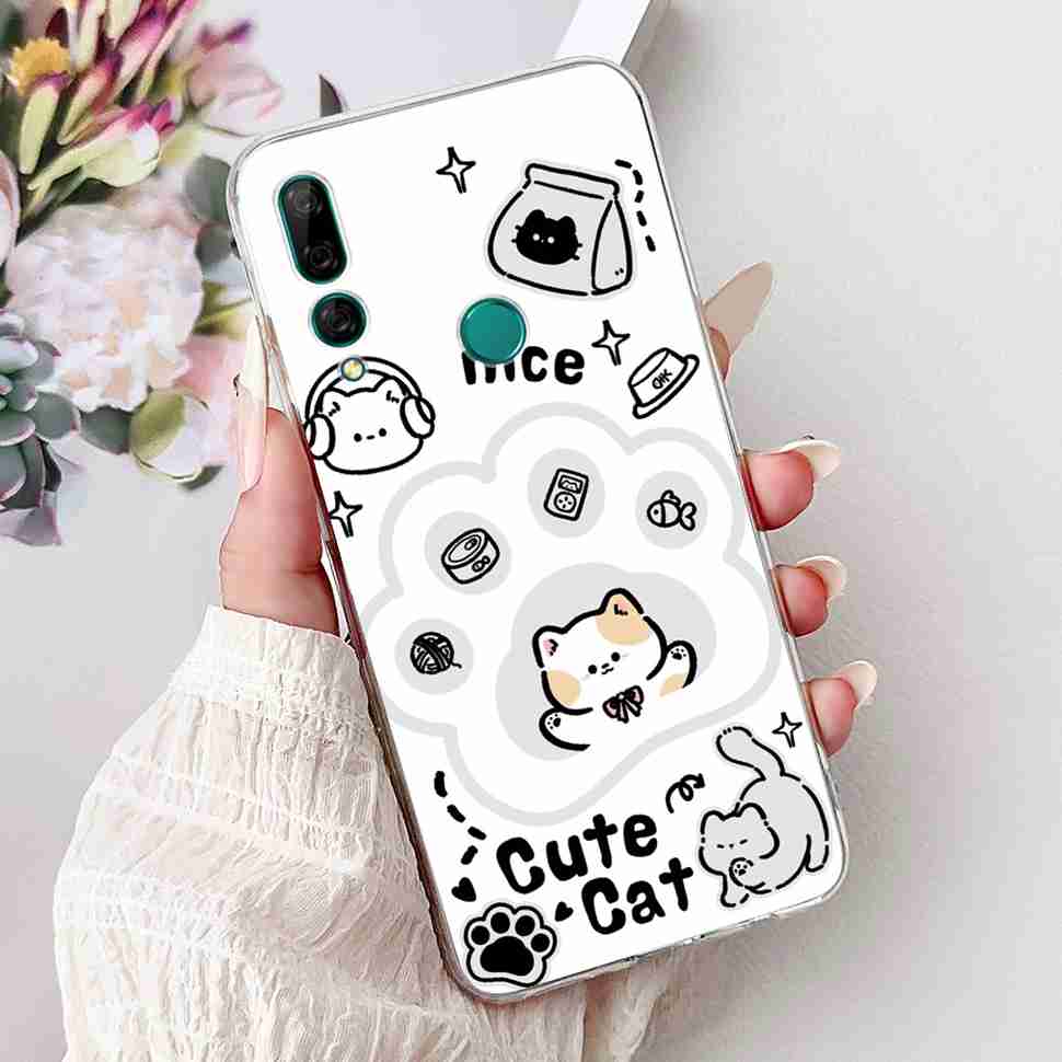 For Huawei Y9 Prime 2019 6.59" Case Soft Silicone Fashion Flowers TPU Cover For Huawei y9 Prime 2019 STK-L21 Bumper Shell Coque