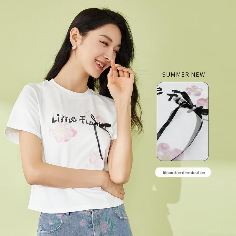 

TUTU Women s Sweet College Style Floral Print T-Shirt F