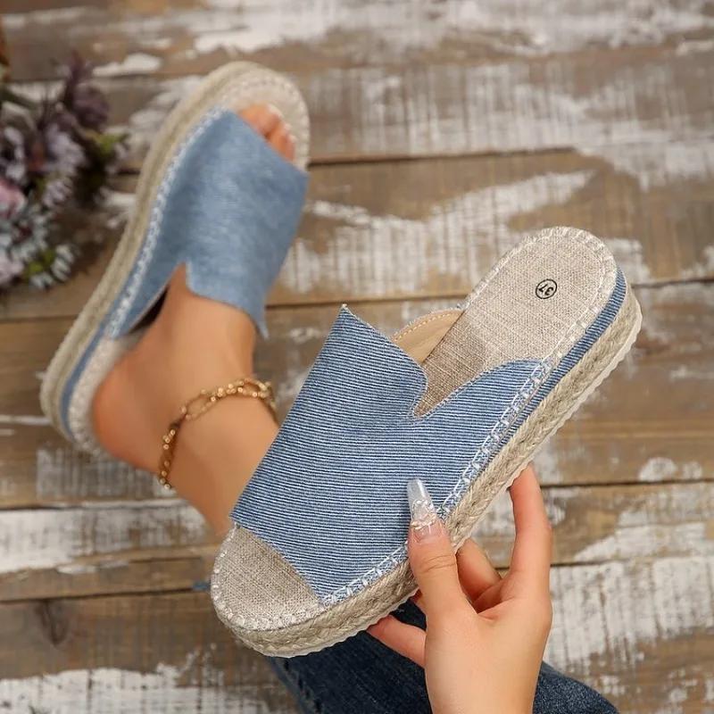 

Модные женские босоножки на высоком каблуке с толстой подошвой, повседневная обувь, женские летние босоножки на танкетке, женская обувь, женские туфли на платформе, мюли, тапочки 42 небесно-голубой