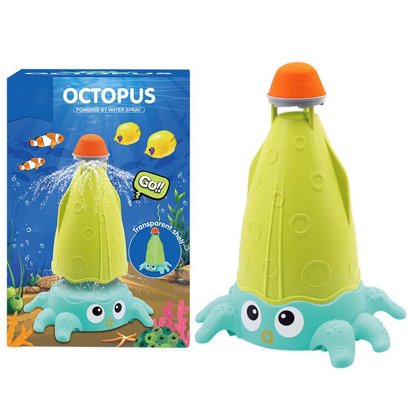 Kid Octopus Sprinkler Rotating Water Spray Toy Splashing Summer Backyard Garden Yard Lawns Beach Fun Toy Cartoon Outdoor Game