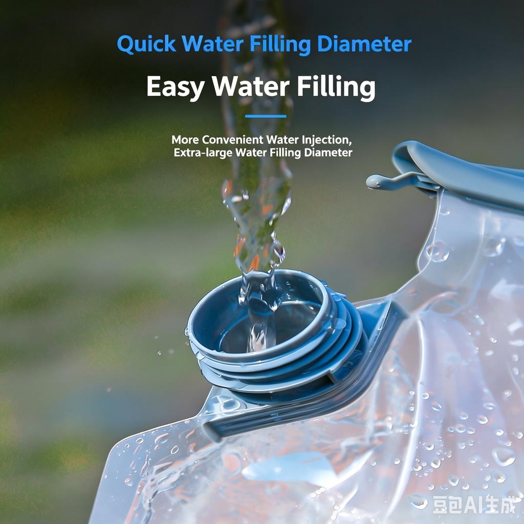 Food Grade 8L Collapsible Water Storage Bag with Tap Spout, Leakproof Portable Outdoor Camping Hiking Emergency Water Container