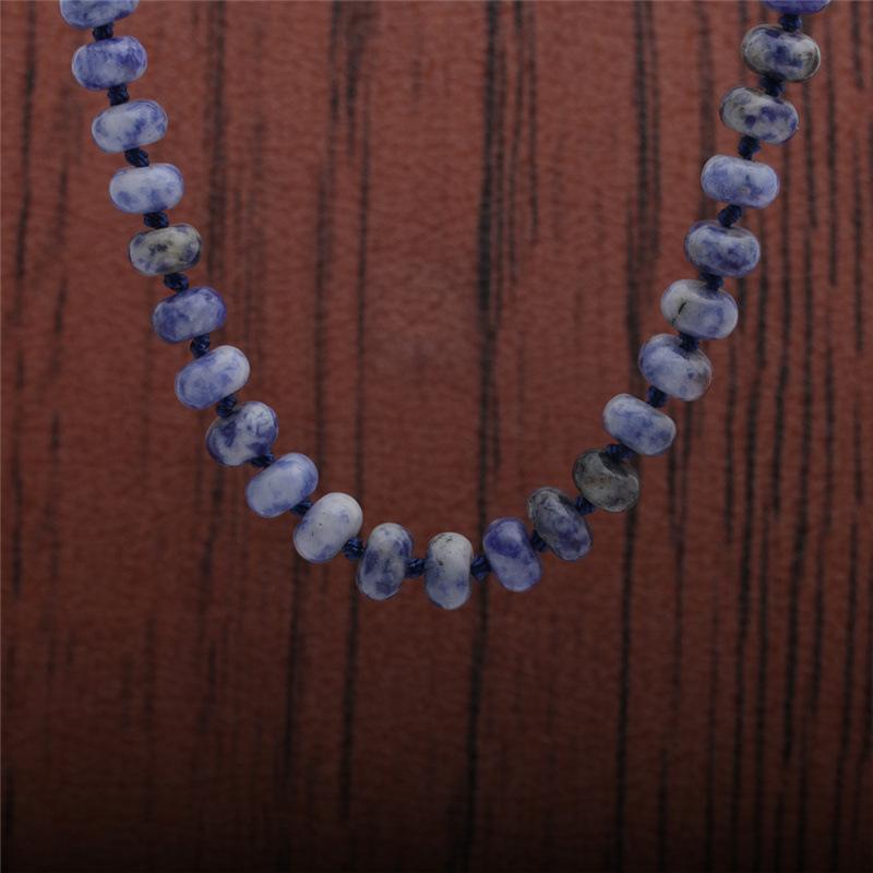 Natural stone necklace, Crystal agate, rainbow stone necklace, 5 * 8mm, abacus knotted necklace