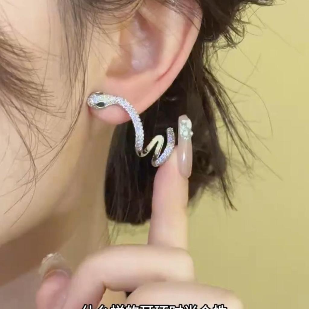 Year of the Snake Wrap-Around Stud Earrings: Versatile, Luxurious, High-End Fashion