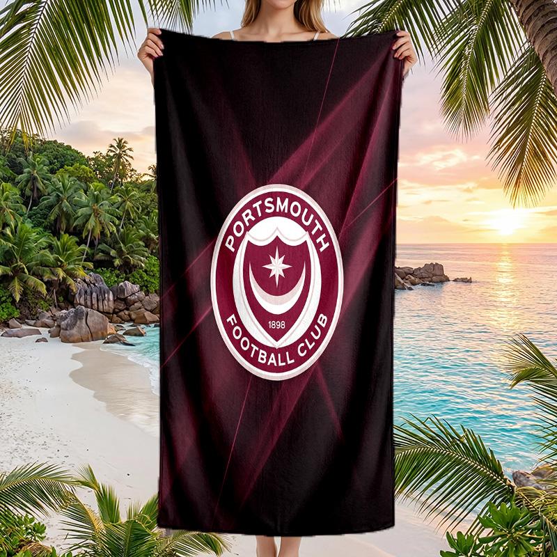 Portsmouth FC Print Quick Dry Beach Towel Microfiber Absorbent Portable Travel Swimming Towel