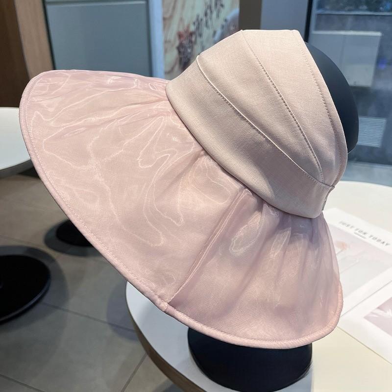 

Summer Ponytail Sun Hat With Wide Brim For Beach And Vacation Use розовый