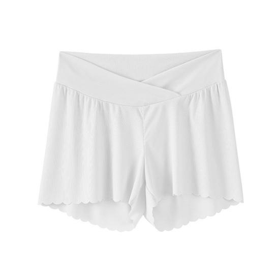 Women Safety Pants Breathable Elastic Waist Flower Edge Pregnant Women Safety Shorts Above Knee Length Pregnancy Inner Shorts